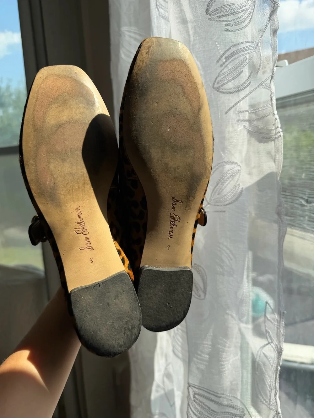 Sam Edelman Leopard Print Mary Jane Flats - Brown/Black